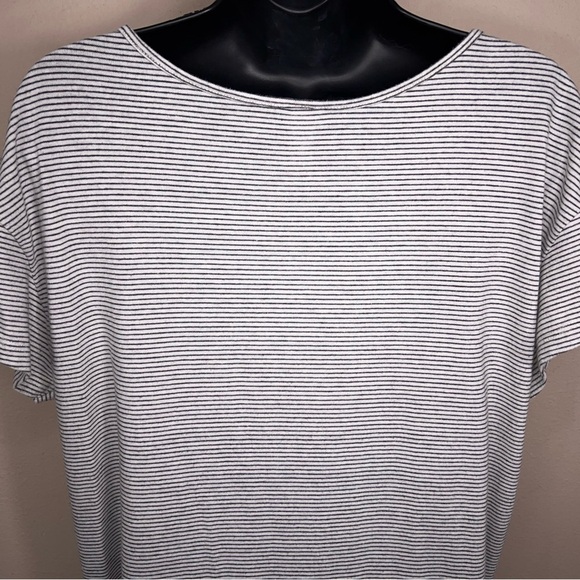 XL Alternative Apparel Black White Stripes Casual Preppy Stretch - Picture 8 of 10